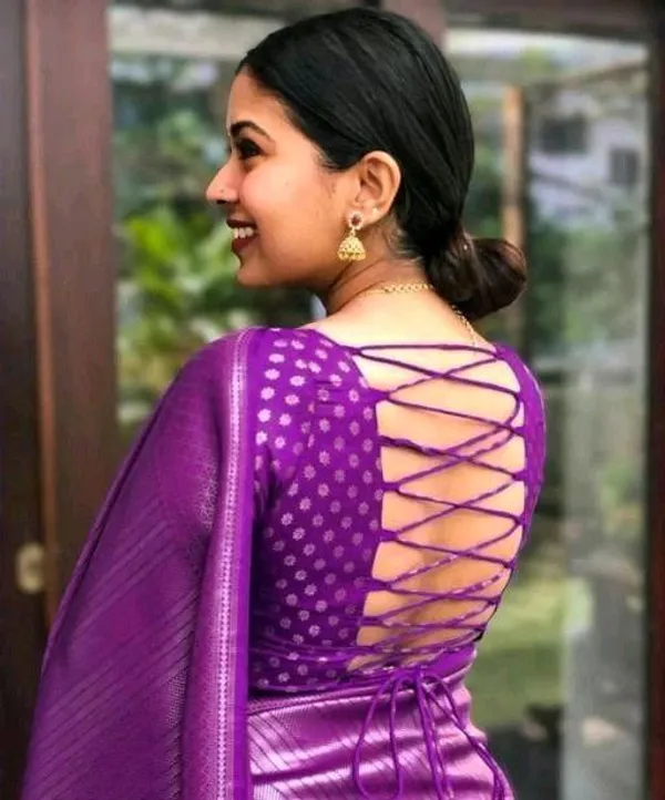 Royal_Purple_Woven_Silk_Blend_Saree_With_Silver_Zari_Geometric_Design