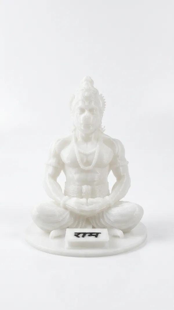 White_Meditating_Hanuman_Idol