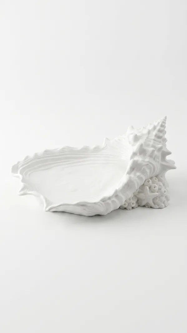 White_Coastal_Seashell_Decorative_Tray