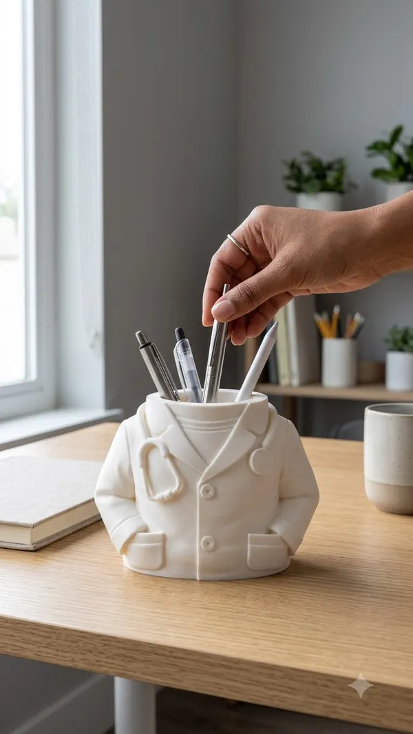 White_Suit_Jacket_Design_Pen_Holder