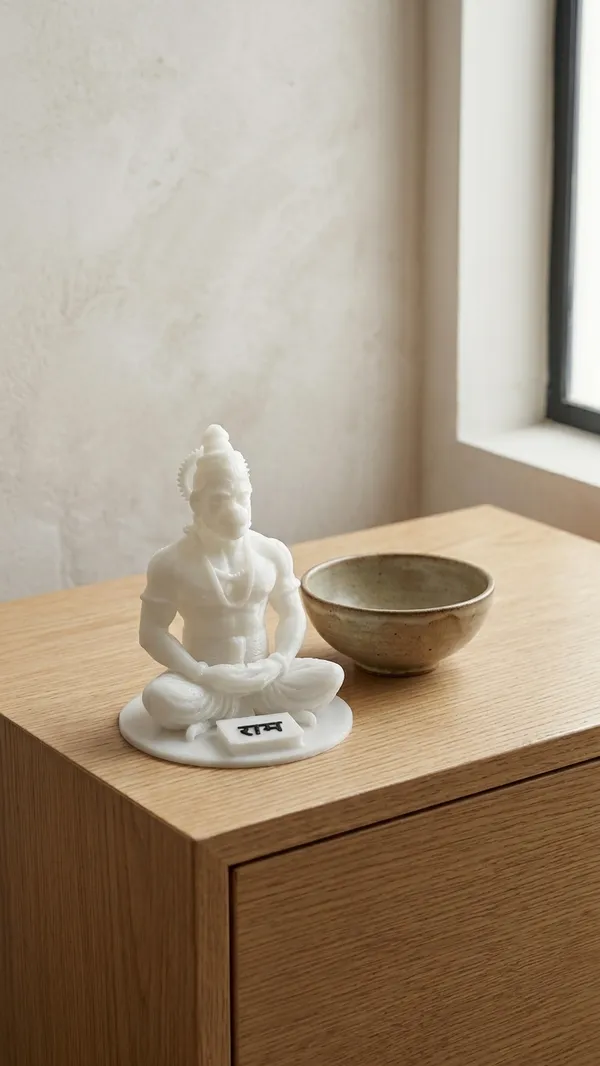White_Meditating_Hanuman_Idol