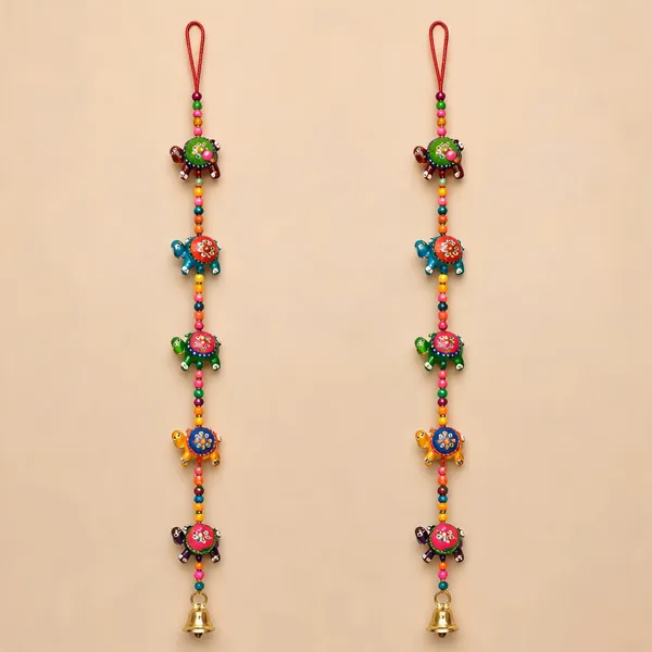 Handpainted_Traditional_Turtle_Motif_Decorative_Bell_Hanging_-_Pack_of_2
