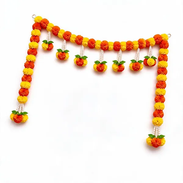 Plastic_Festive_Orange_Yellow_Marigold_Floral_Door_Toran