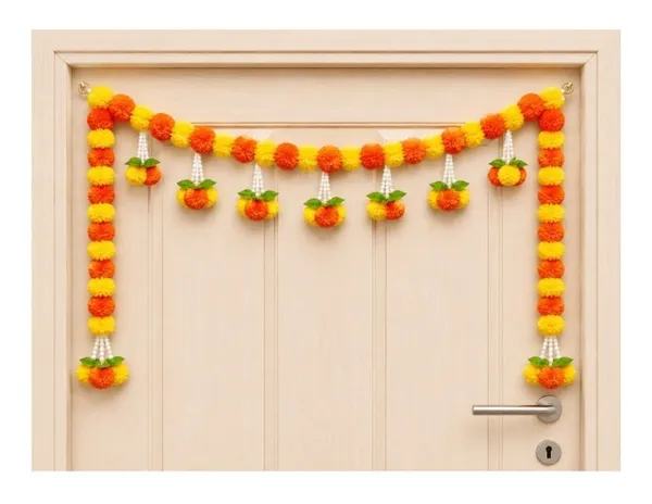 Plastic_Traditional_Orange_Yellow_Floral_Door_Toran