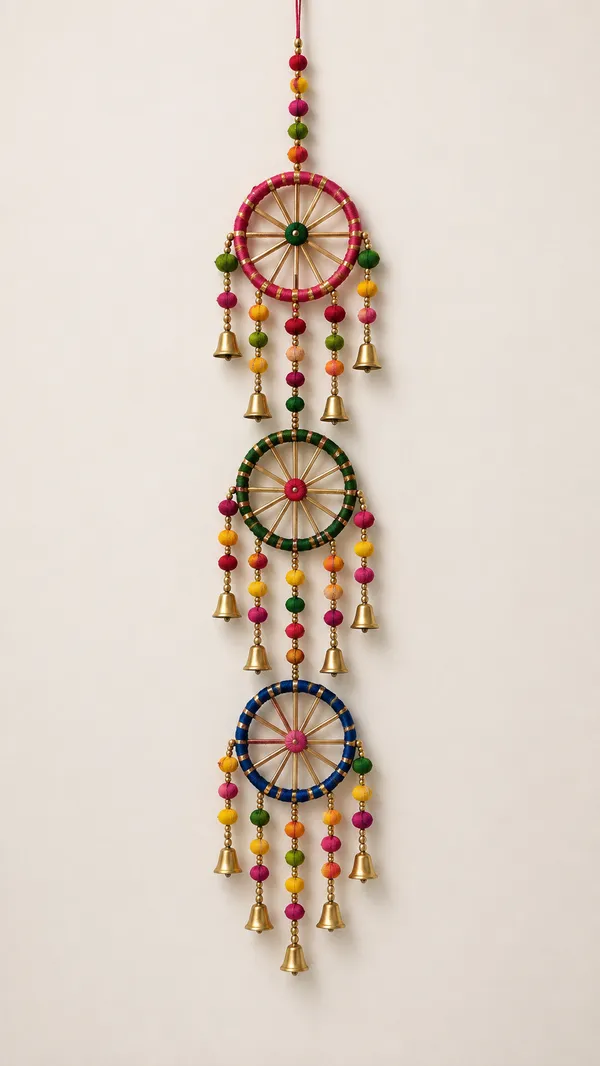 Plastic_Bohemian_Multicolor_Beaded_Bell_Wall_Hanging