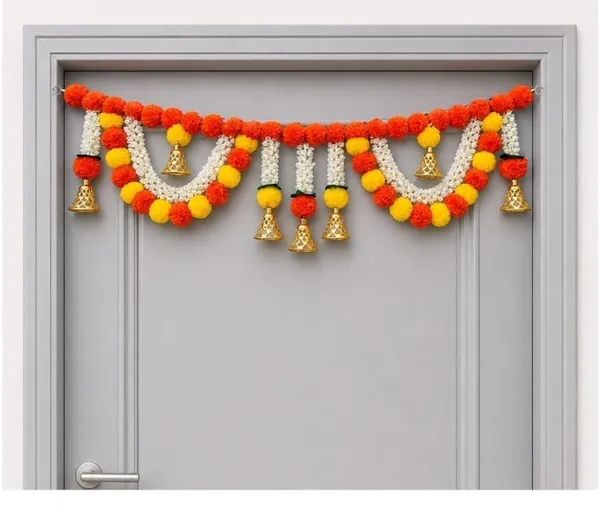 Plastic_Festive_Floral_Pom_Pom_Door_Toran_With_Bells