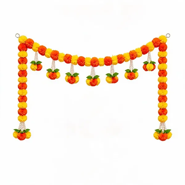 Plastic_Traditional_Orange_Yellow_Floral_Door_Toran