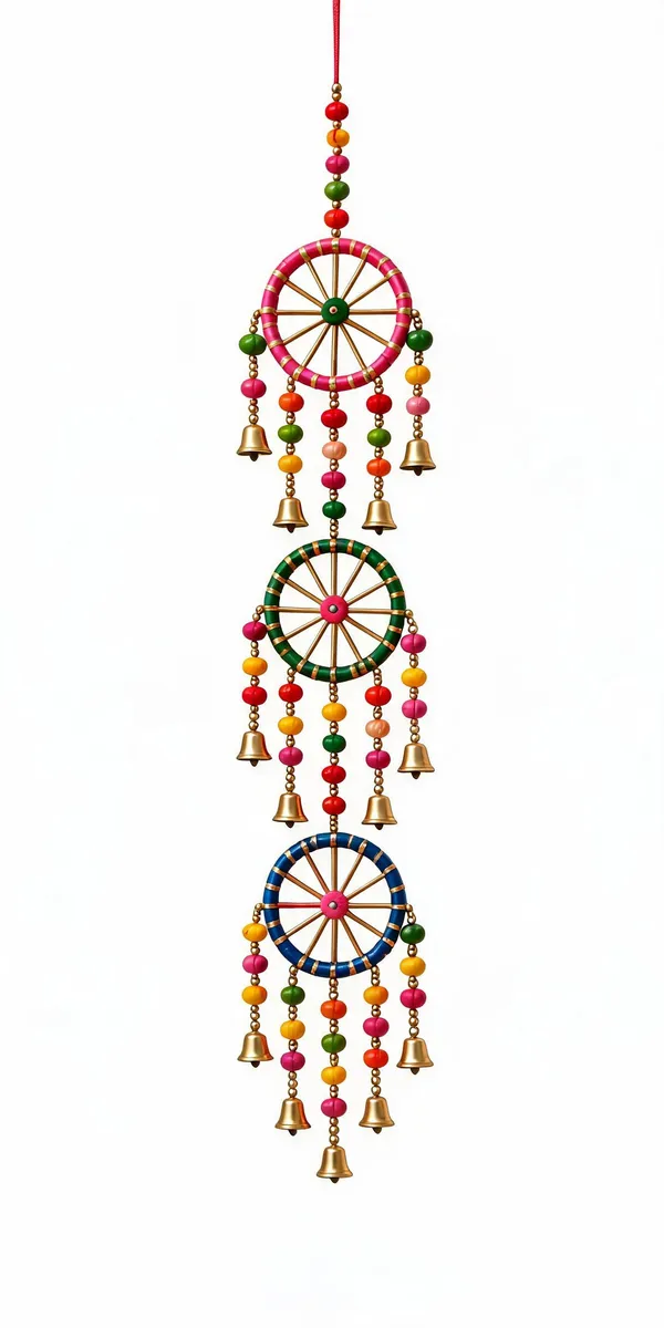Plastic_Bohemian_Multicolor_Beaded_Bell_Wall_Hanging