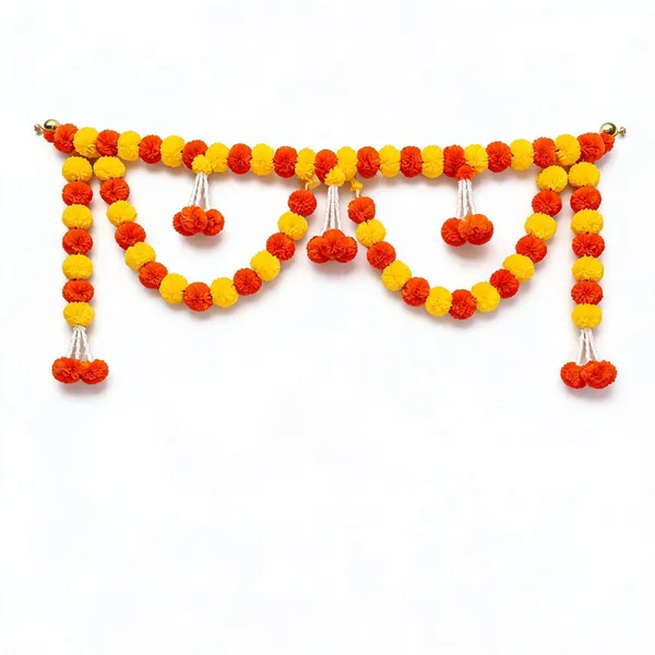 Plastic_Festive_Orange_Yellow_Pom_Pom_Door_Toran