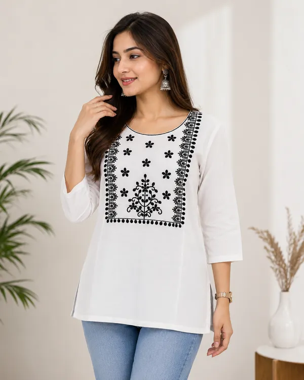 White_Embroidered_Straight_Kurti_for_Women