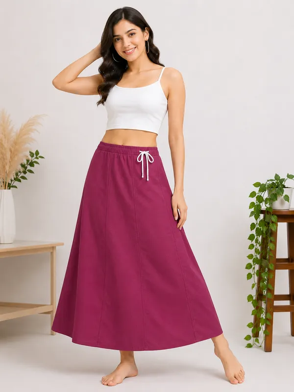 Magenta_A_Line_Skirt_for_Women