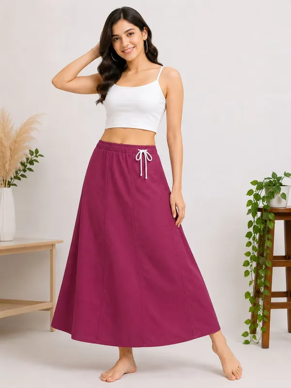 Magenta_A-Line_Maxi_Skirt_for_Women