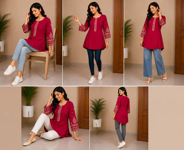 Magenta_Embroidered_A-Line_Kurti_for_Women