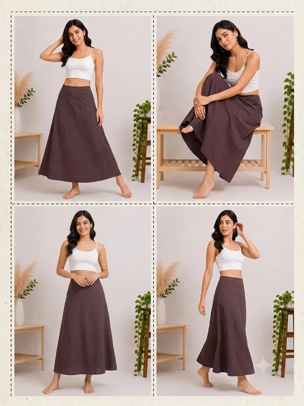Brown_A-Line_Maxi_Skirt_for_Women