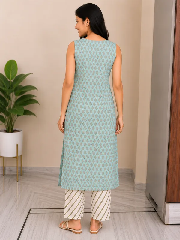 Aqua_Cotton_Blend_Straight_Kurta_Set_for_Women