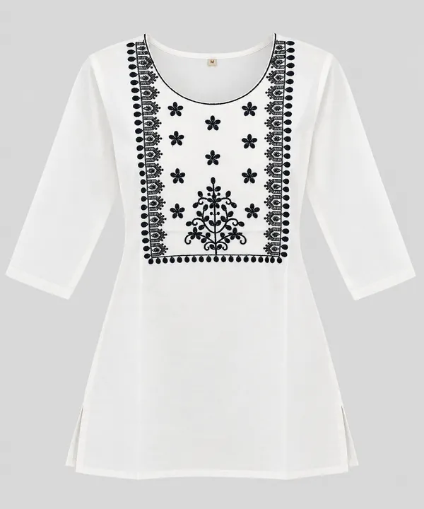 White_Embroidered_Straight_Kurti_for_Women