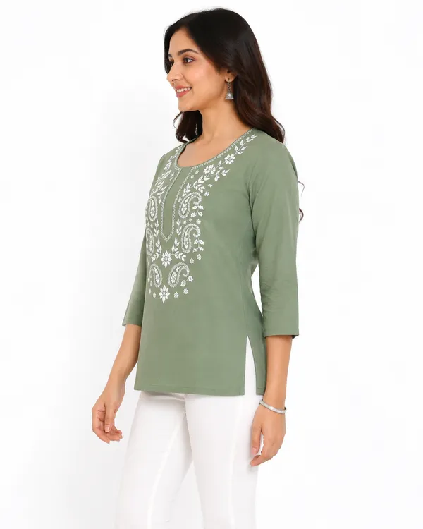 Olive_Green_Embroidered_Straight_Kurta_for_Women