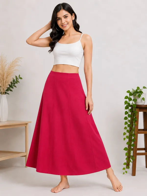 Pink_Flared_Skirt_for_Women