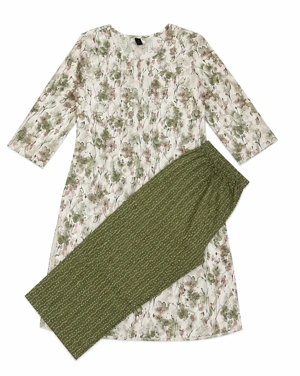 Cream_Floral_Print_Straight_Kurta_Set_for_Women