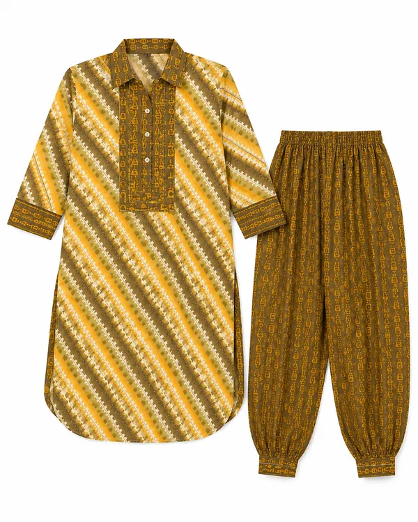 Mustard_Printed_Straight_Kurta_Set_for_Women
