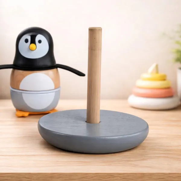 Kasthatoys_Natural_Wood_Stackable_Wobble_Penguin_Toy_For_Toddlers