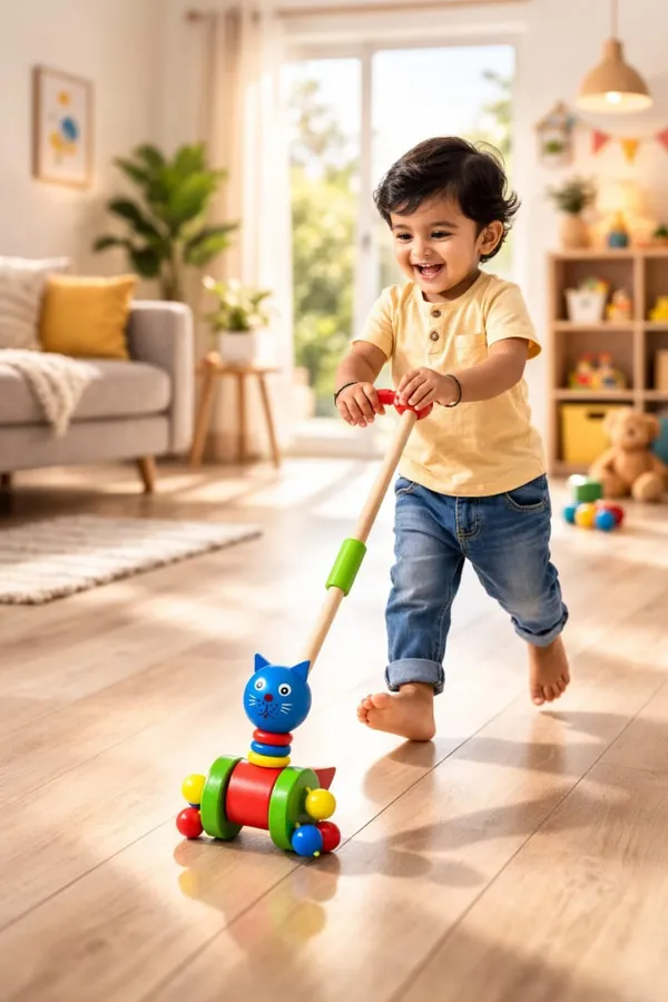 Kasthatoys_Multicolour_Wood_Cat_Face_Push_Along_Walker_Toy_For_Toddlers