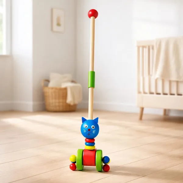 Kasthatoys_Multicolour_Wood_Cat_Face_Push_Along_Walker_Toy_For_Toddlers