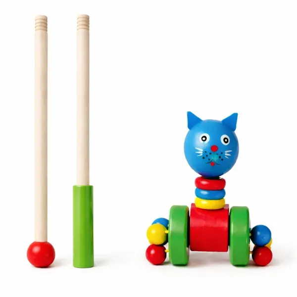Kasthatoys_Multicolour_Wood_Cat_Face_Push_Along_Walker_Toy_For_Toddlers