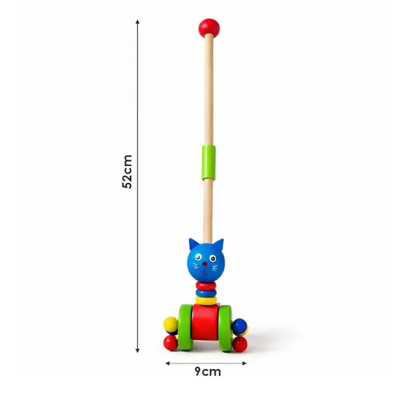 Kasthatoys_Multicolour_Wood_Cat_Face_Push_Along_Walker_Toy_For_Toddlers