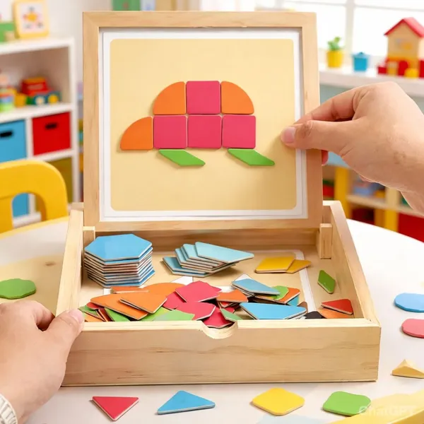Kasthatoys_Multicolour_Wood_225-Piece_Magnetic_Geometry_Puzzle_For_Kids