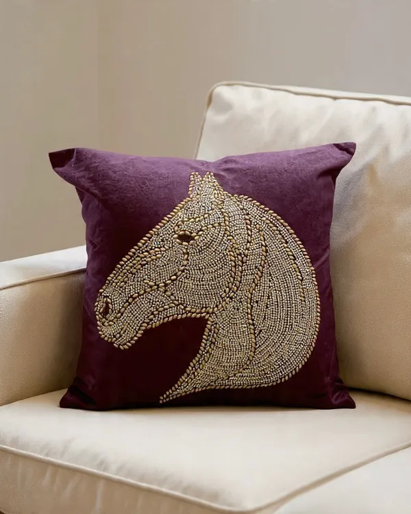 Velvet_Regal_Beaded_Horse_Motif_Cushion_Cover_Royal_Purple