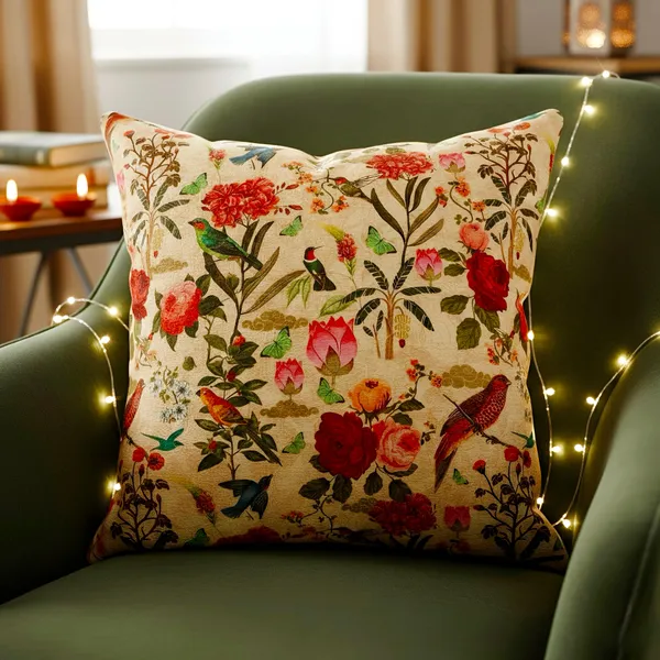 Velvet_Nature_Floral_Bird_Print_Cushion_Cover