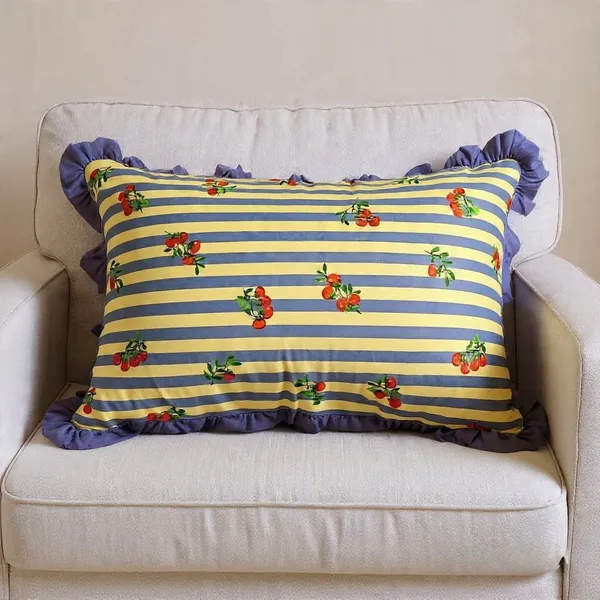Cotton_Blue_Frill_Print_Lumbar_Cushion_Cover