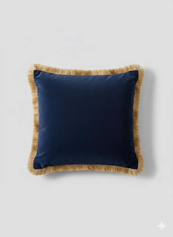 Velvet_Classic_Fringe_Border_Cushion_Cover_Navy_Blue