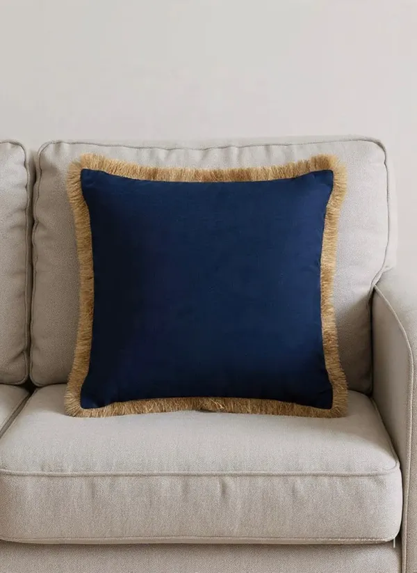 Velvet_Classic_Fringe_Border_Cushion_Cover_Navy_Blue