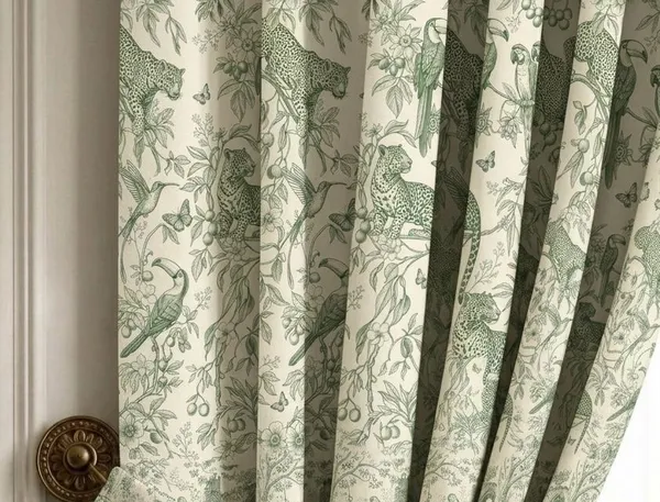 Velvet_Off_White_Green_Tropical_Curtains_Set_Of_2
