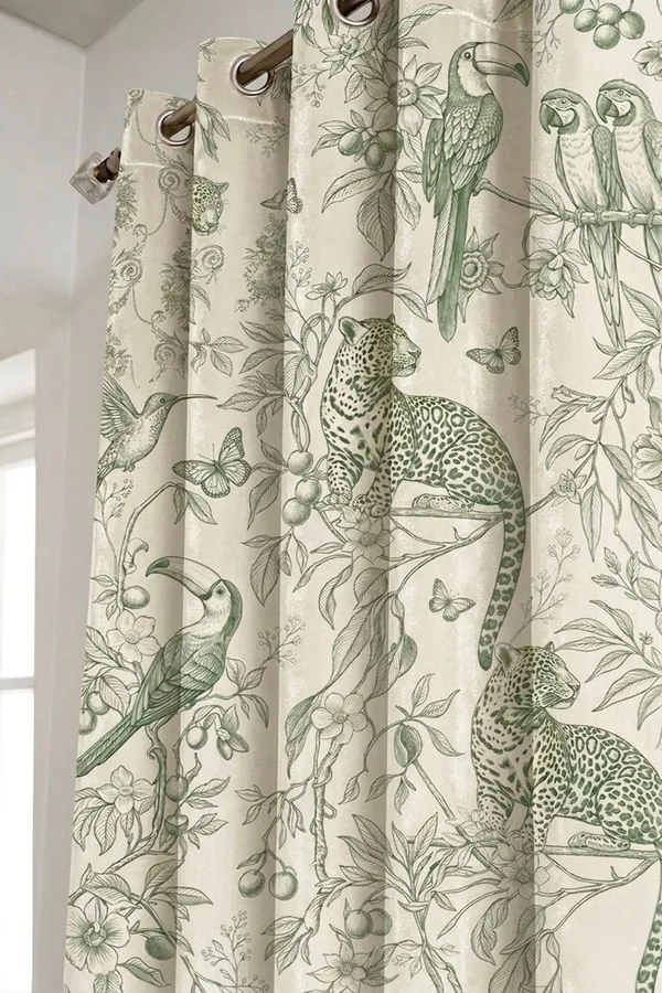 Velvet_Off_White_Green_Tropical_Curtains_Set_Of_2