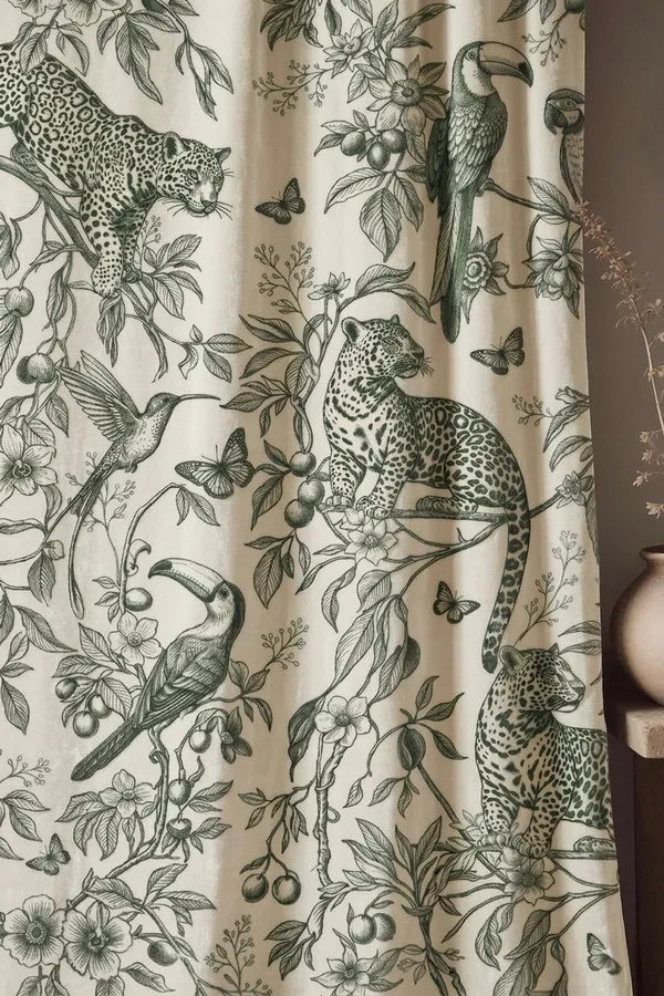 Velvet_Off_White_Green_Tropical_Curtains_Set_Of_2