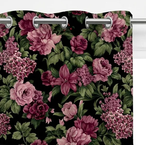 Velvet_Black_Floral_Dark_Petal_Curtains_Set_Of_2