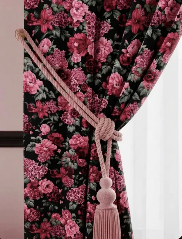 Velvet_Black_Floral_Dark_Petal_Curtains_Set_Of_2