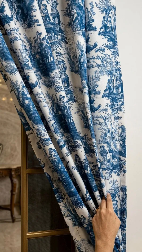 Linen_Cotton_Blue_White_English_Print_Curtains_Set_Of_2