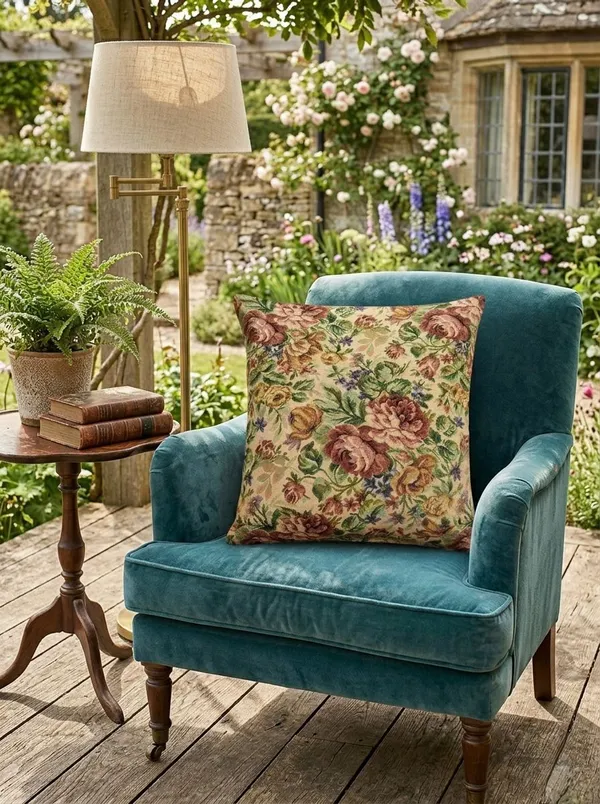 Jacquard_Vintage_Floral_Print_Cushion_Cover