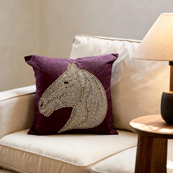 Velvet_Regal_Beaded_Horse_Motif_Cushion_Cover_Royal_Purple