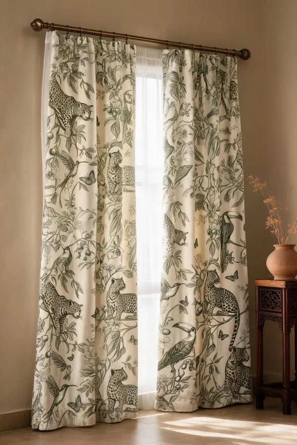 Velvet_Off_White_Green_Tropical_Curtains_Set_Of_2