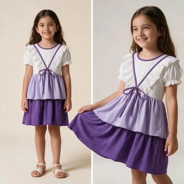 Girl_S_Color_Block_Tier_Dress_With_Bow