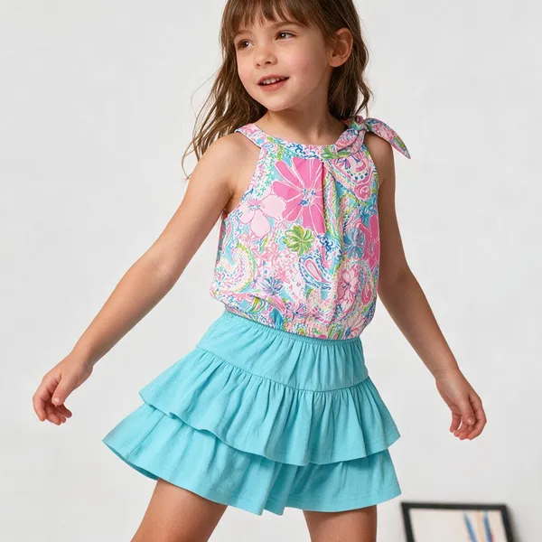 Cotton_Jersey_Halter_Neck_Top_With_Skorts_Set