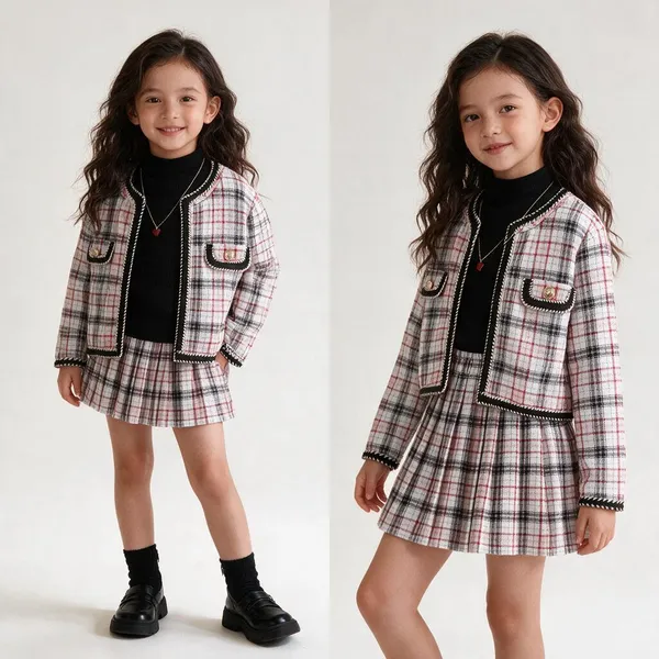Cotton_Open_Jacket_With_Skirt_And_Turtle_Neck_Modal_Spandex_Top