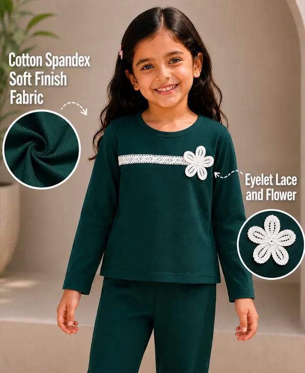 Green_Cotton_Spandex_Bell_Bottom_Co_Ord_Set_For_Girls