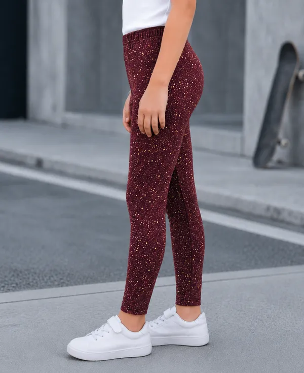 Maroon_Printed_Slim_Fit_Leggings_For_Women