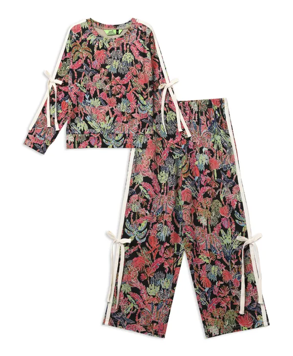 Black_Cotton_Spandex_Floral_Co-Ord_Set_For_Girls